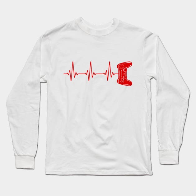 Gamer Heartbeat Long Sleeve T-Shirt by graphicganga